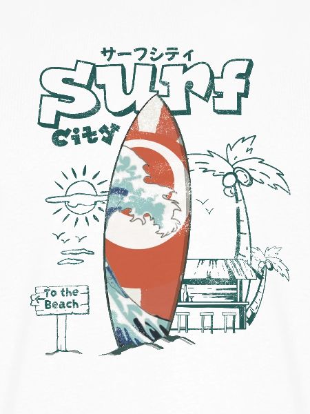 Retro Surf Welle am Strand