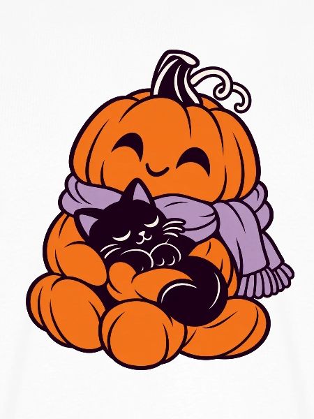 Kuschelpumpkin Katze im Herbst