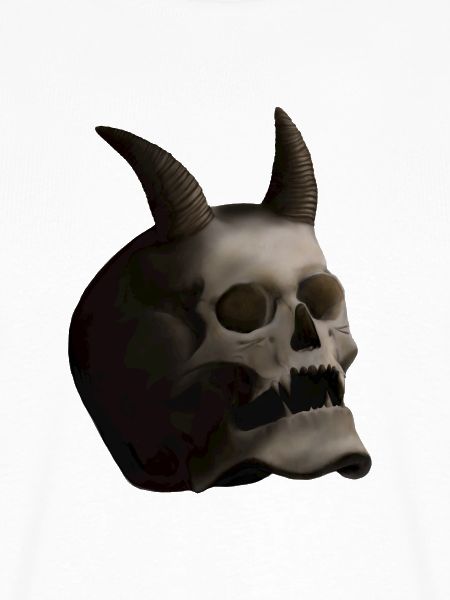 Dunkler Totenkopf mit Hörnern - Dämonenschädel