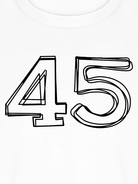 Zahl 45 handgezeichnet