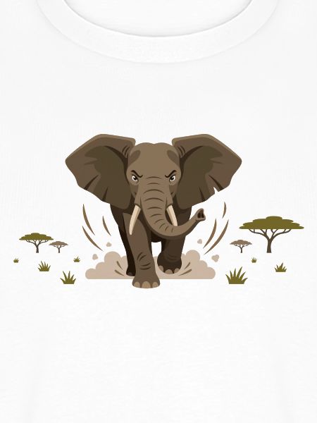 Stürmischer Elefant in Savanne