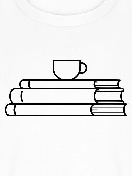 Bücherstapel Kaffee Tasse Outline