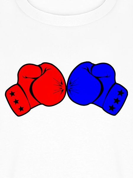 Zwei Boxhandschuhe rot und blau