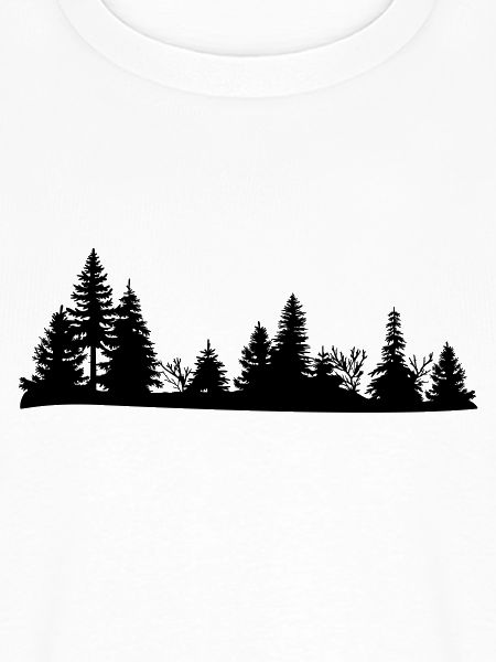 Schwarze Silhouette eines Waldes