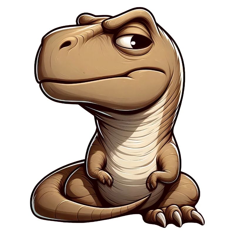 Skeptischer neugieriger T-Rex Dinosaurier