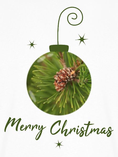 Grüne Weihnachtskugel mit Tannenzapfen