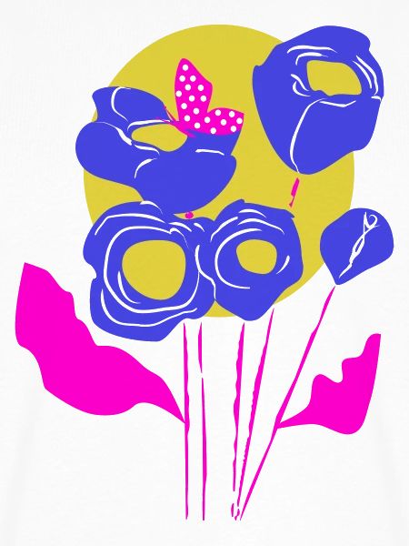 Blumenbouquet in Neonfarben