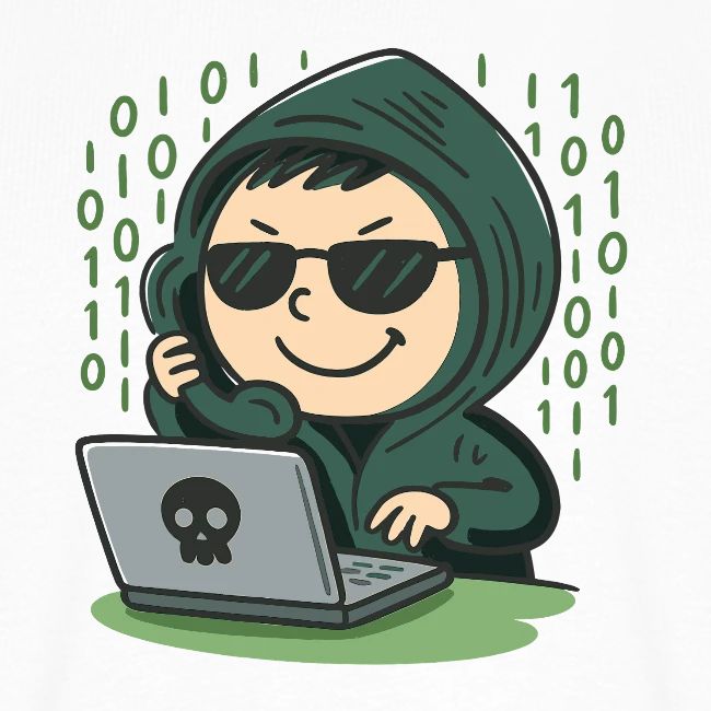 Cartoon Hacker Kind Laptop Codierung T-Shirt