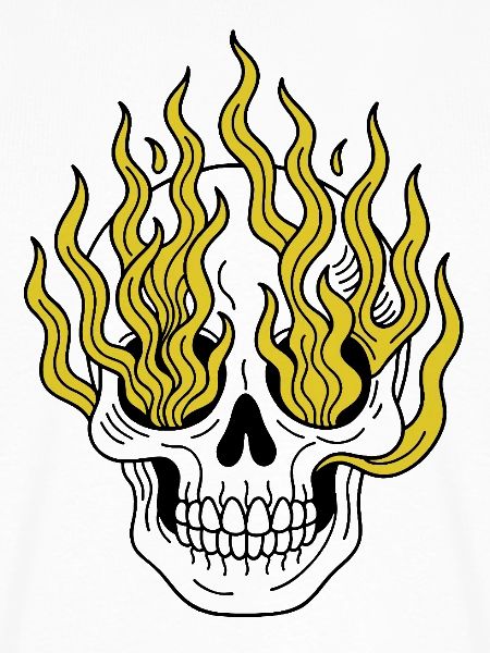 Totenkopf Tattoo flammend