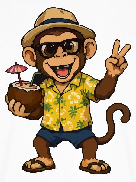 Tropischer Monkey Party - Hawaii Vibes
