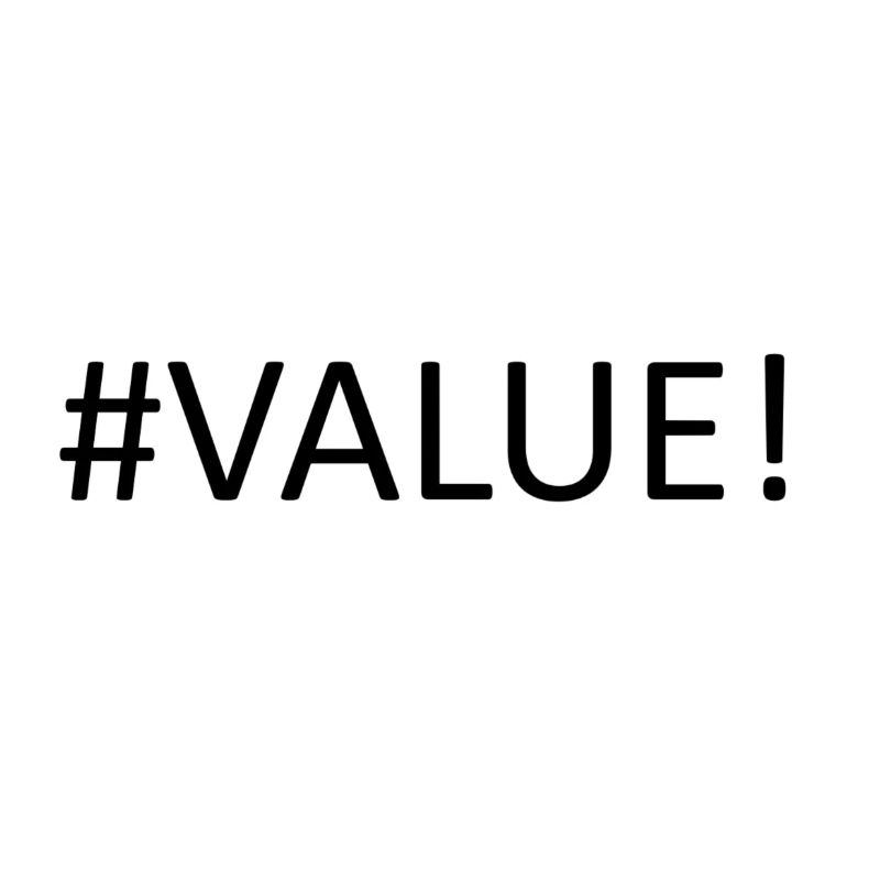 #VALUE! Excel Error