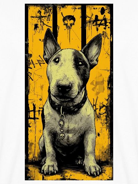 Bullterrier Schädel Grunge