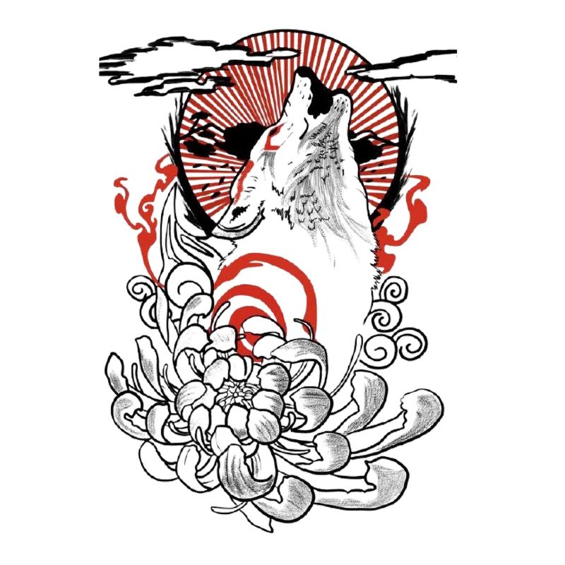 A wolf in the Japanese style