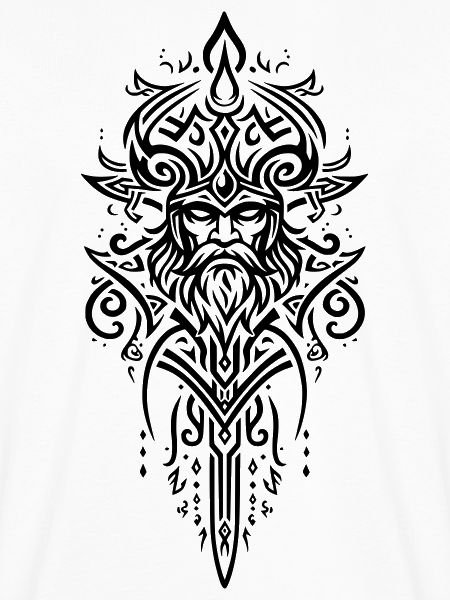 Mächtiges Stammes-Wikingermuster, Symbol der Stärke