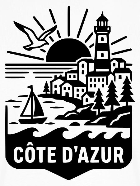Côte d'Azur Silhouette Meer & Leuchtturm