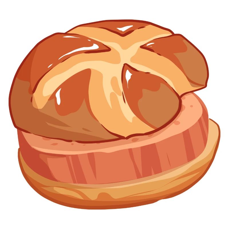 Comic Leberkäs Leberkäse Fleischkäse Brötchen