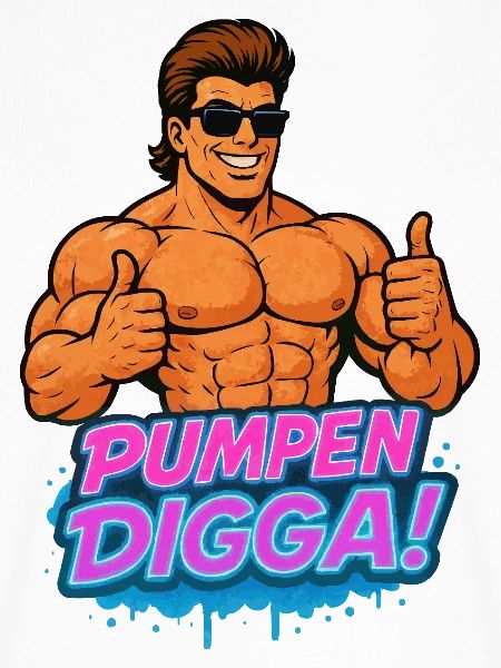 PUMPEN DIGGA Muskelheld Cartoon Bodybuilder
