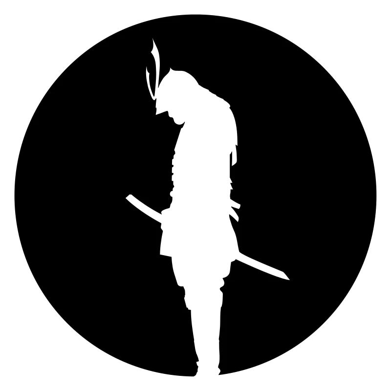 Japan Samurai / Ninja - Silhouette (Japan Flagge)