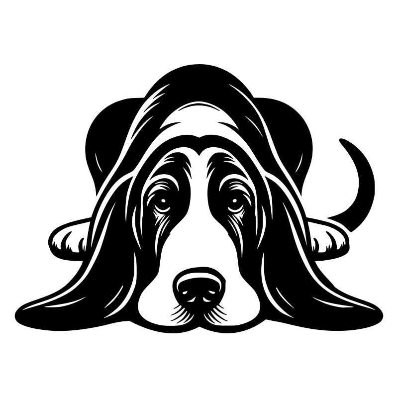 Lying Basset Hound Vector Design