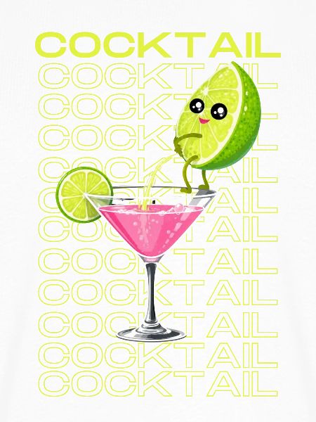 Neon-Limonade Cocktail Cartoon