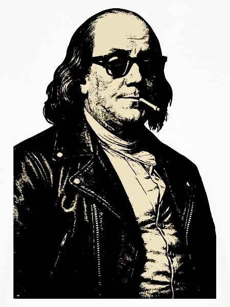 Benjamin Franklin mit Zigarettenrebellen-Porträt