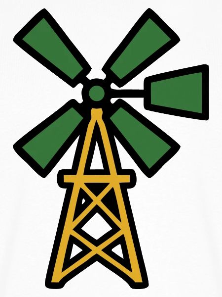 Windrad Bauernhof Grafik