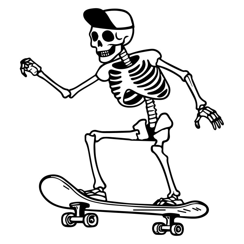 skeleton skateboard