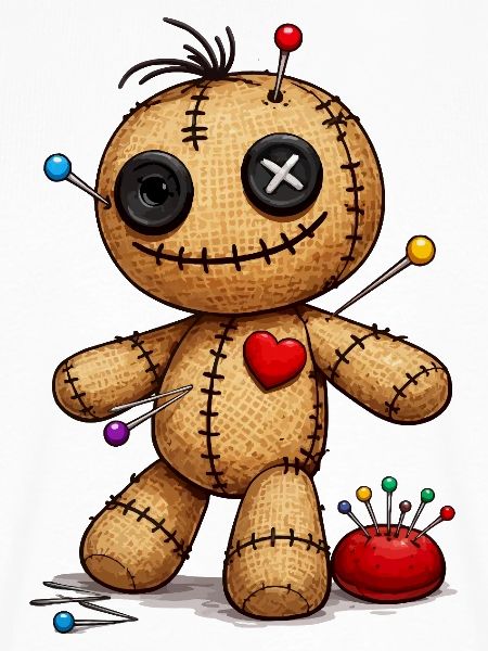 Voodoo Puppe mit Nadeln