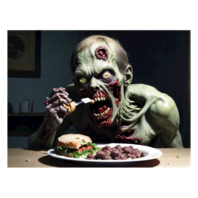 Zombie eats