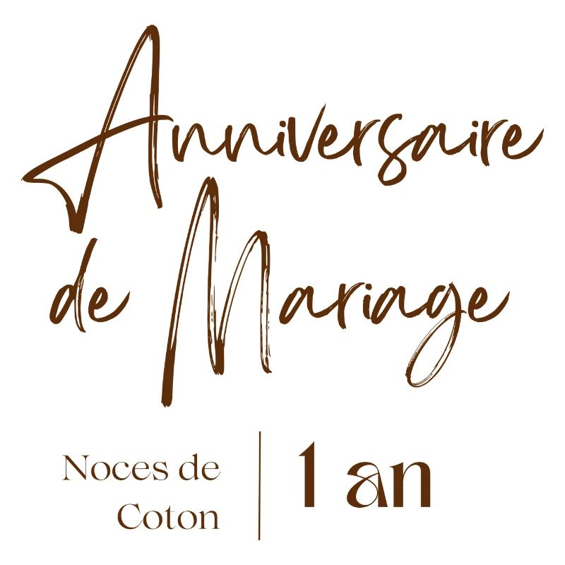 Anniversaire de mariage noce de coton 1 ans