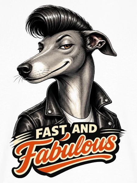 Windhund mit Pompadour