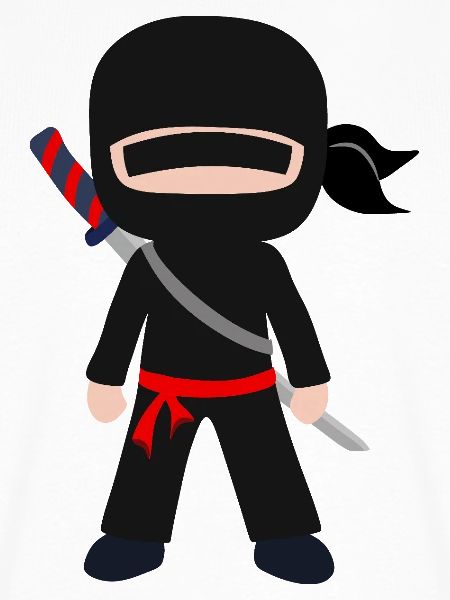Ninja Cartoon mit Schwert