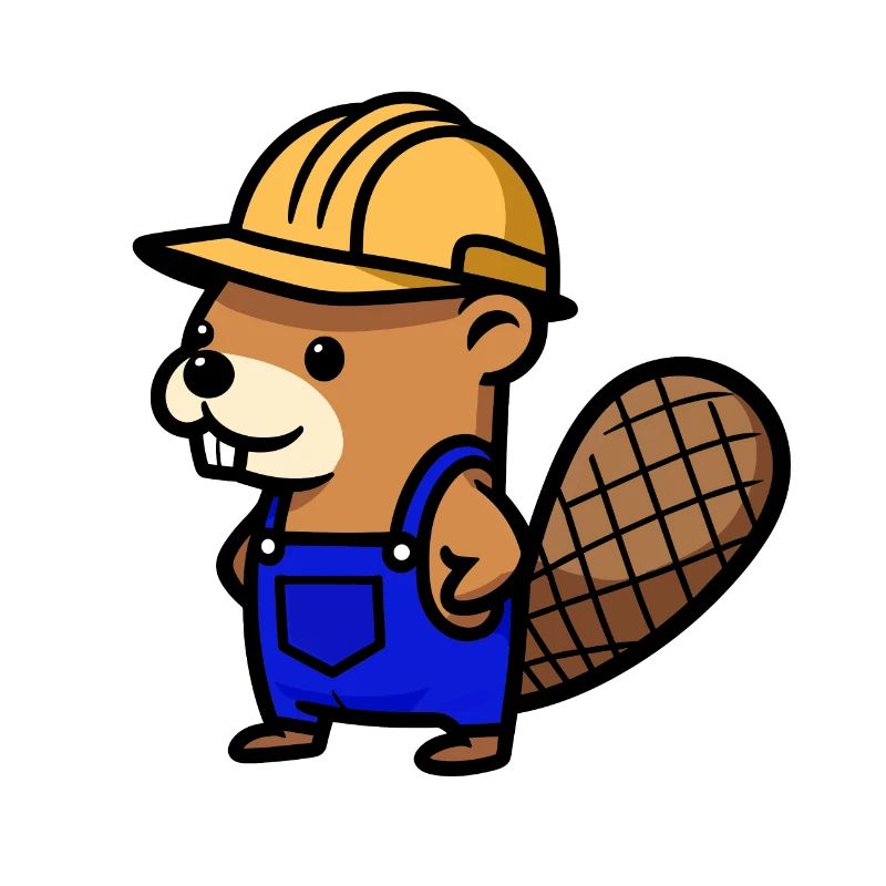 Beaver Bob Builder Blue Collar Craftsman Profession
