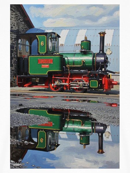 Reflexion der Dampflokomotive