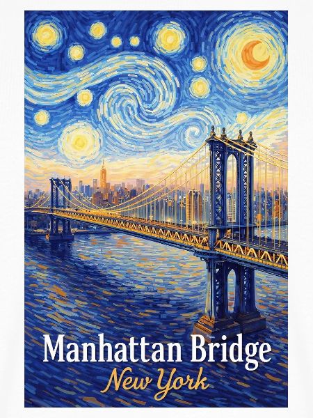 Manhattan Bridge im Sternenwirbel-Stil