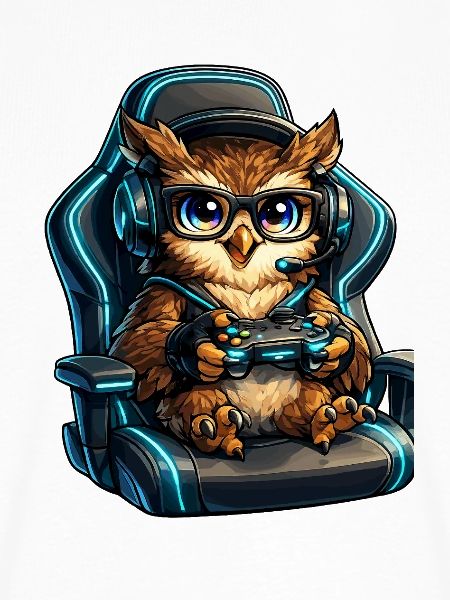 Gamer Eulenheld im Headset