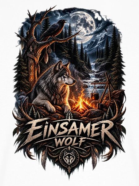 Einsamer Wolf im Mondlicht Wald