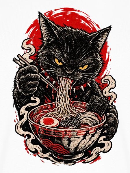 Brennende Ramen-Katze