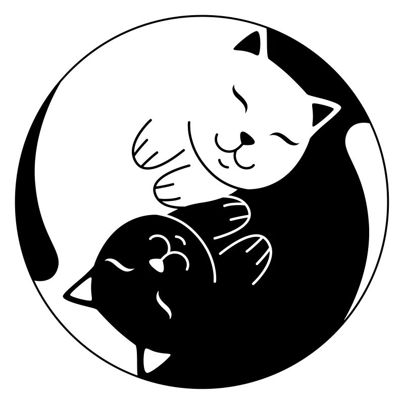 Cat Ying Yang | Cute Illustration