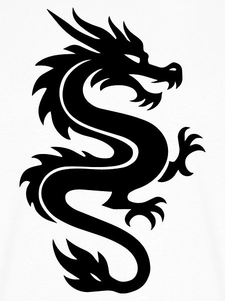 Schwarz stilisierter chinesischer Drache