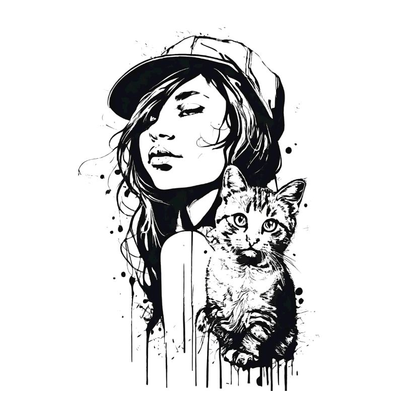 Mädchen mit Katze