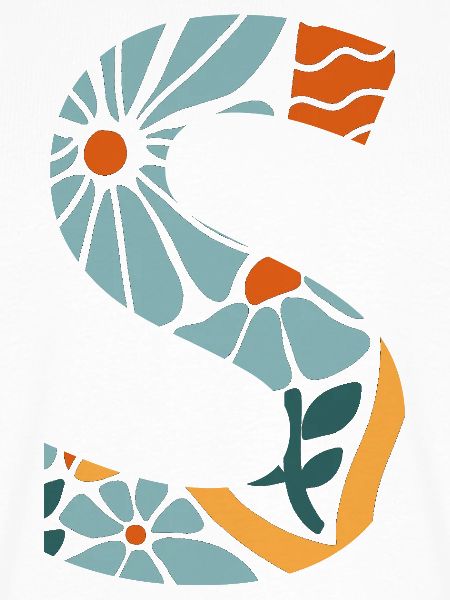 Letter s Groovy Flowers Geschenkidee
