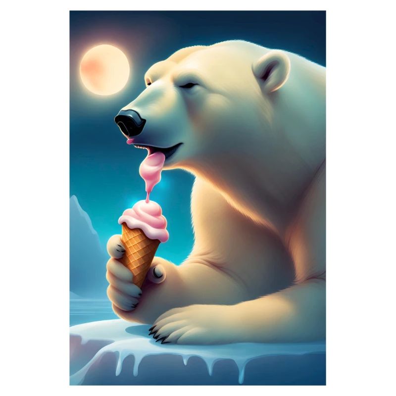 Eisbär liebt Eiscreme