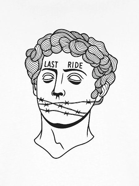 Letzte Fahrt Maske mit Stacheldraht