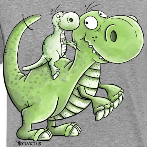 Geschwister Dinosaurier I Papa und Sohn I Tochter - Männer Premium T-Shirt