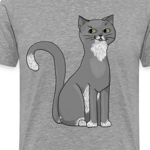 Grijze kat voor kattenliefhebber - Mannen Premium T-shirt