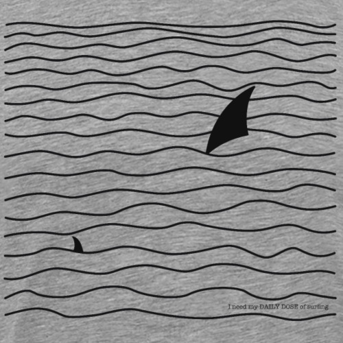 Windsurfer & Shark (dark black) - Männer Premium T-Shirt