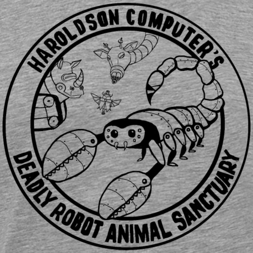 Haroldson Computer's Deadly Robot Animal Sanctuary - Men's Premium T-Shirt