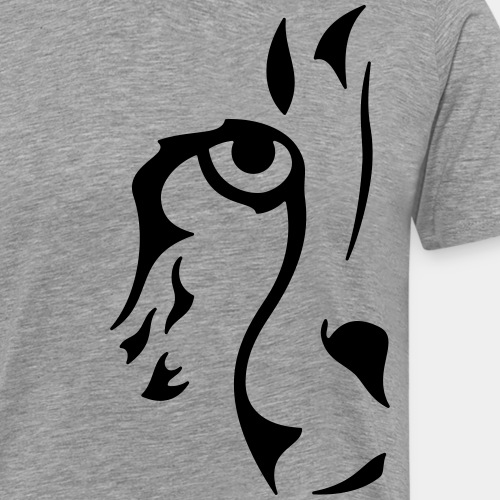 Guépard monochrome (œil droit) - T-shirt Premium Homme