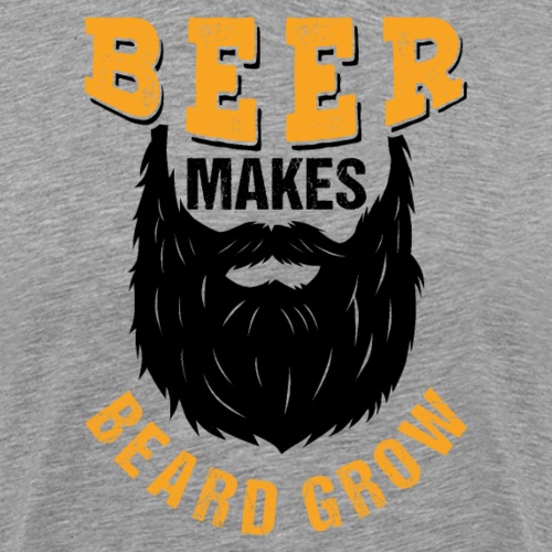 Beer Makes Beard Grow Funny Gift - Männer Premium T-Shirt